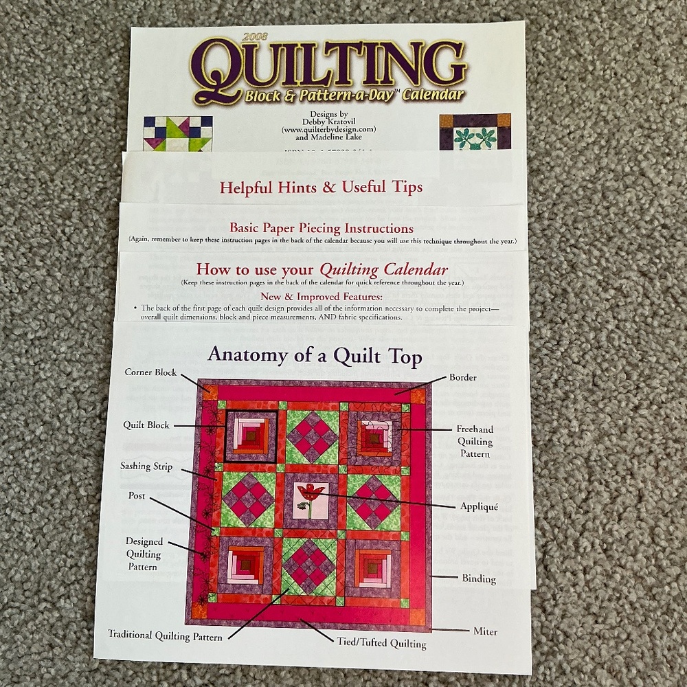 Two Quilting Block & Pattern-a-Day Calendars 2007 2008 - Picture 9 of 9